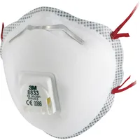 3M Atemschutzmaske 8833 FFP3-Feinstaub-Maske mit Ventil für reduzierte Wärmebildung, 10 Stück