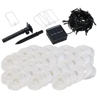 Lunartec Solar-LED-Lichterkette, warmweiß, mit 50 weißen Lampions, 10 m,
