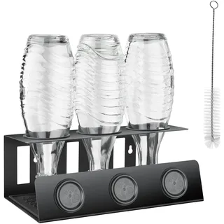 Tectake tectake® Soda-Flaschenhalter für 3 Flaschen, mit Abtropfwanne, , schwarz