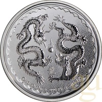 New Zealand Mint 1 Unze Silbermünze Niue Double Dragon 2018