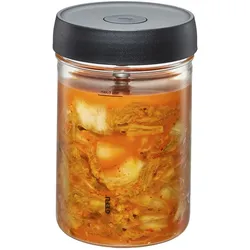 Fermentationsglas GEFU "NATIVO", transparent, H:18cm Ø:12cm, Glas, Borosilikatglas, Kunststoff, Silikon, Lebensmittelaufbewahrungsbehälter, Innovatives Ferment Vent System für optimalen Gärprozess.
