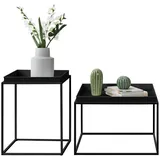 [en.casa] Tabletttisch Helier 2er Set Schwarz