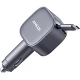 Anker Nano Kfz-Ladegerät (75W, USB-C Port, Integriertes einziehbares USB-C Kabel)