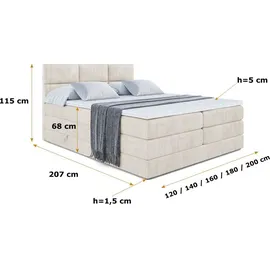 altdecor Ohio King 200 x 200 cm H3/H4 Creme