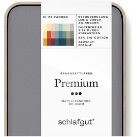 SCHLAFGUT Premium Baumwolle 90 x 190 - 100 x 220 cm gray mid