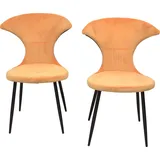 INOSIGN 4-Fußstuhl (Set, 2 St), Gestell aus Stahlrohr, Sitz- und Rückenfläche schaumstoffgepolstert orange