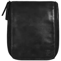 Spikes & Sparrow Kulturbeutel echt Leder, schwarz