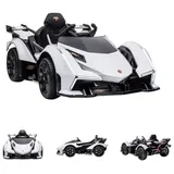 ES-Toys Kinder Elektroauto Lamborghini V12 Vision Gran Turismo" Fernbedienung MP3 weiß