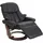 Robas Lund Relaxsessel Calgary 2, Fernsehsessel Sessel, Echtleder 150kg belastbar ~ schwarz, Walnuss-Optik