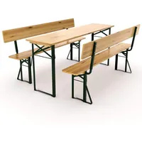 Avanti Trendstore - Lima - Festzeltgarnitur aus lackiertem Massivholz mit Rückenlehne, sehr robust und langlebig, ideal für deinen Garten oder Terrasse. Maße Tisch: 180x75x60 cm, Bänke: 180x45x25 cm