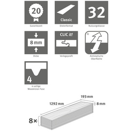 EGGER GreenTec EHD031 1292 x 193 mm almington eiche natur