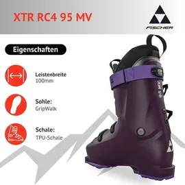 Fischer XTR RC4 95 MV Boa Gw Alpinskischuhe Alpin-Skistiefel Alpinstiefel für Frauen - Winberry - Flex 95 - GripWalk - Allmountain - f...