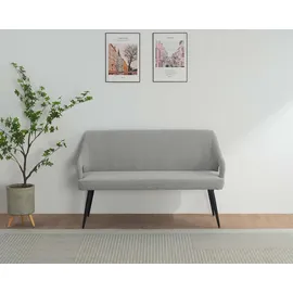 OTTO home Essbank Darragh, schwarze Metallbeine, pflegeleichter Webstoff Bezug, Breite 140 cm grau