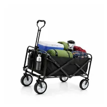 BigDean Bollerwagen faltbar 105L bis 100 kg belastbar schwarz
