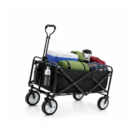 BigDean Bollerwagen faltbar 105L bis 100 kg belastbar schwarz