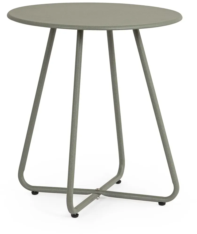 Gartenbeistelltisch Jable aus Metall, modern rundes Design, grün, Ø 45 cm, pflegeleicht