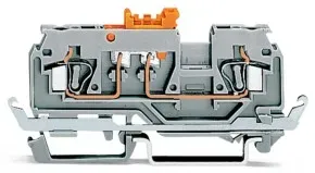 Wago 280-869 2-Leiter-Trenn- und Messklemme, mit Schirmleiterschiene, mit Prüföffnung, grau 280869 - 50 Stück