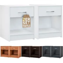 CASARIA Nachtschrank Hamburg 50 x 40 x 35 cm Weiß