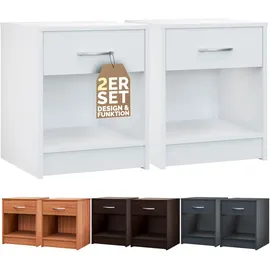 CASARIA Nachtschrank Hamburg 50 x 40 x 35 cm Weiß