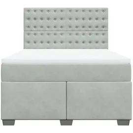 vidaXL Boxspringbett 140 x 200 cm Hellgrau
