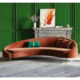 aea Ecksofa 3 Sitzer Polster Samt Modern Relax Sitz Luxus Möbel Wohnlandschaft Eck