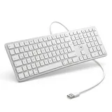 MOBILITY LAB ML311142 wired Tastatur mit dem deutschen QWERTZ Tastaturlayout für Mac- Weiß/Silber