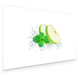 Primedeco Küchenrückwand Küchenrückwand Spritzschutz Glas mit Motiv Apfelsplash 60 cm x 40 cm