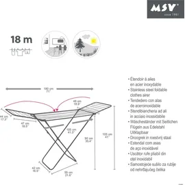 MSV Flügelwäschetrockner 18 m grau