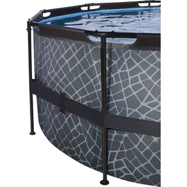 EXIT TOYS Stone Pool Set 427 x 122 cm inkl. Sandfilter grau