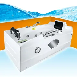 Whirlpool Vollausstattung Pool Badewanne Wanne mit TV T42L-TH-SC 171x92cm aktive Schlauchreinigung