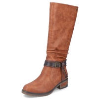 RIEKER Damen Stiefel Langschaft Blockabsatz Kordel Schnalle 91694, Größe:42 EU, Farbe:Braun