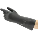 Neotop Ansell AlphaTec 29-500 Chemikalien Schutzhandschuhe, Flüssigkeitsschutz, Chemische Belastbarkeit, Chemie-Arbeitshandschuhe, Neoprenhandschuh Damen Herren, Schwarz, Größe L (12 Paar)
