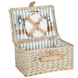 Beliani Picknickkorb CLEMENTINE in /Braun/Grün - (W) 41 x (H) 46 x (L) 28 cm | Gr.: onesize