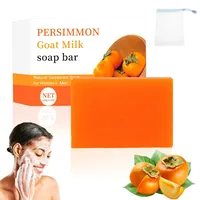 Persimmon Soap,Persimmon Kernseife Natur,Seife für Gesicht und Körper, Feste Seifen, Porenverkleinerung, Tiefenreinigung, Feuchtigkeitsspendend, mit Einem Schaumnetz