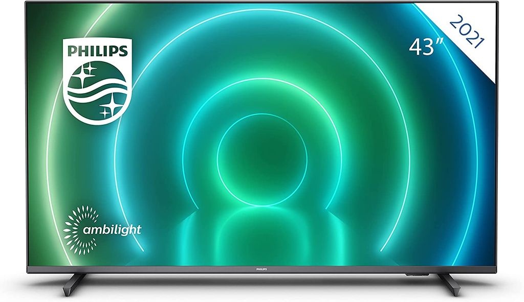 Philips 43PUS7906/12 43 Zoll LED Android Fernseher, 4K-Smart-TV mit Ambilight, HDR-Bild, Dolby Vision- und Atmos-Sound, kompatibel mit Google Assis...