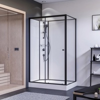 BREUER BR 100 Komplettdusche links 90 x 120 cm schwarz