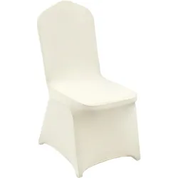 VEVOR 30, Elfenbeinweiß, Stuhlhussen für Klappstühle aus elastischem Spandex, universell passender Stuhlbezug, abnehmbare, waschbare Schonbezüge, für Hochzeit, Urlaub, Bankett, Party, Feier, Essen