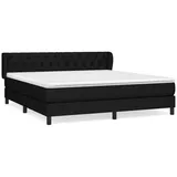 vidaXL Boxspringbett mit Matratze Schwarz 160x200 cm Stoff