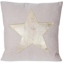 Deko-Kissen Stern, Sofakissen Zierkissen mit F√ollung, Glanz-Effekt 45x45cm