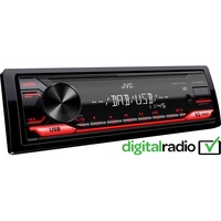 JVC KD-X182DB 1-DIN Media Autoradio AUX-In USB DAB+ mit Einbauset für Renault Fluence schwarz