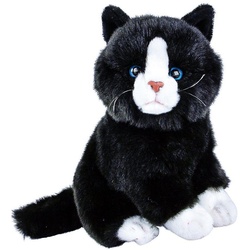 Uni-Toys Kuscheltier Katze Nero sitzend schwarz weiß 30 cm Uni-Toys (Stofftiere Katzen Plüschtiere, Stoffkatze Plüschkatze Spielzeug Kinder Baby)