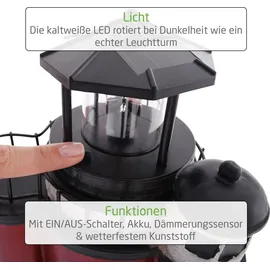 Westerholt Solar Leuchtturm Roter Sand Polyresin 78 cm inkl. LED weiß