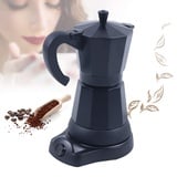 RibasuBB 300ml Elektrische Kaffeemaschine Espressokocher 6 Tassen Mokka Kanne Schwarz Espressokanne Mokkakanne - Camping Kaffeekocher