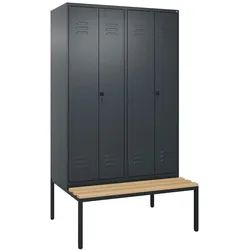 C+P Doppel-Spind Classic PLUS Buche untergebaute Bank 4 Abteile, HxBxT 212x120x82cm, Sicherheitsdrehriegel, Anthrazit von PROREGAL