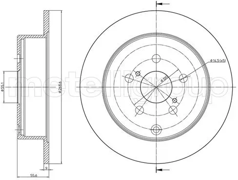 METELLI Bremsscheibe 231063c voll 269mm 9mm für TOYOTA