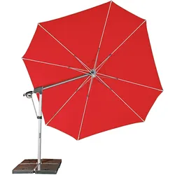Doppler Sonnenschirm / Ampelschirm "Protect 400 Pendel", inkl. 4 Granitplatten, Standkreuz und Schutzhülle,rot,Ø 400 cm