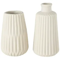 Vase Blumenvase Porzellan Esko beige H 17 cm 2er Set