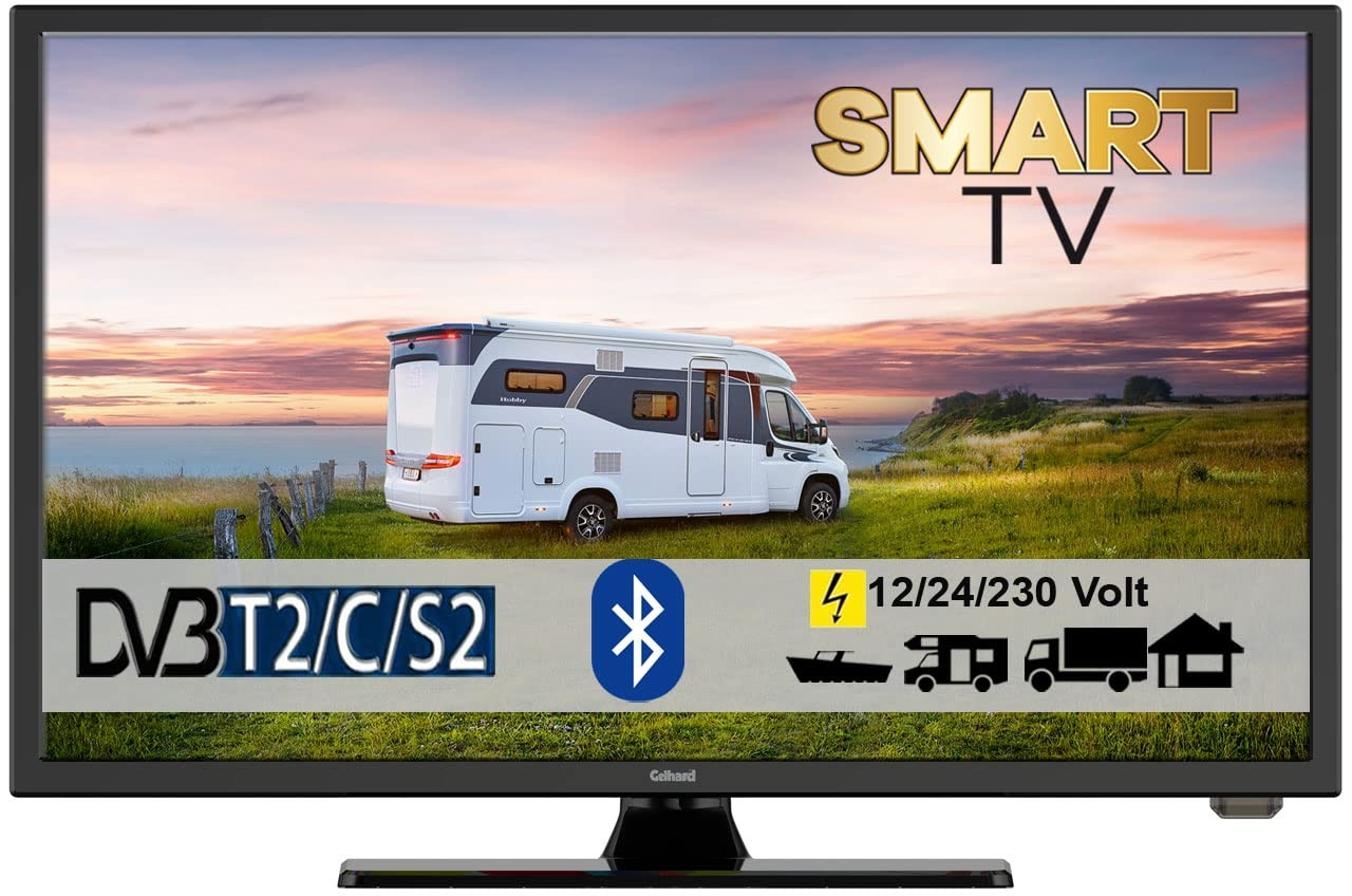 Gelhard GTV2225 LED Smart TV mit Bluetooth DVB-S2/C/T2 für 12/24V u. 230Volt WLAN Full HD