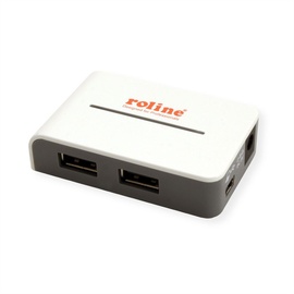 Roline USB 2.0 Hub Black and White", 4 Ports, mit Netzteil