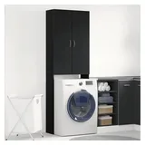 vidaXL Waschmaschinenschrank 64 x 25,5 x 190 cm Schwarz Eichen-Optik